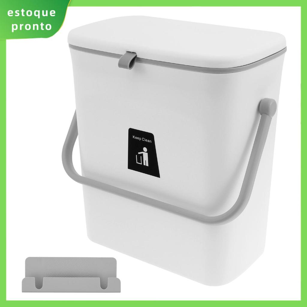 Lixeira De Plástico Para Porta De Armário 9L , Lata De Lixo Suspensa Cozinha Com Tampa Deslizante Casa SHOPSKC0684