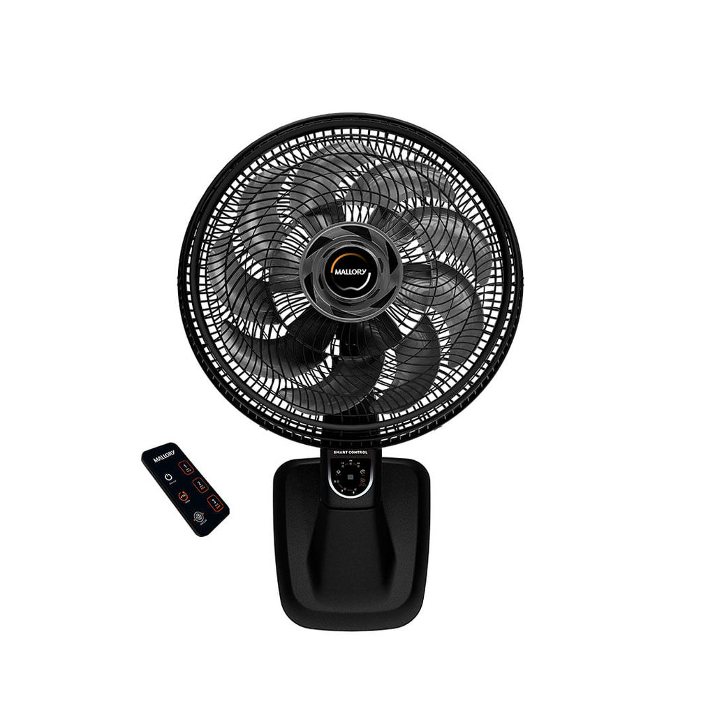 Ventilador de Parede com Controle Mallory 40Cm Smart Control Preto e Grafite 220V