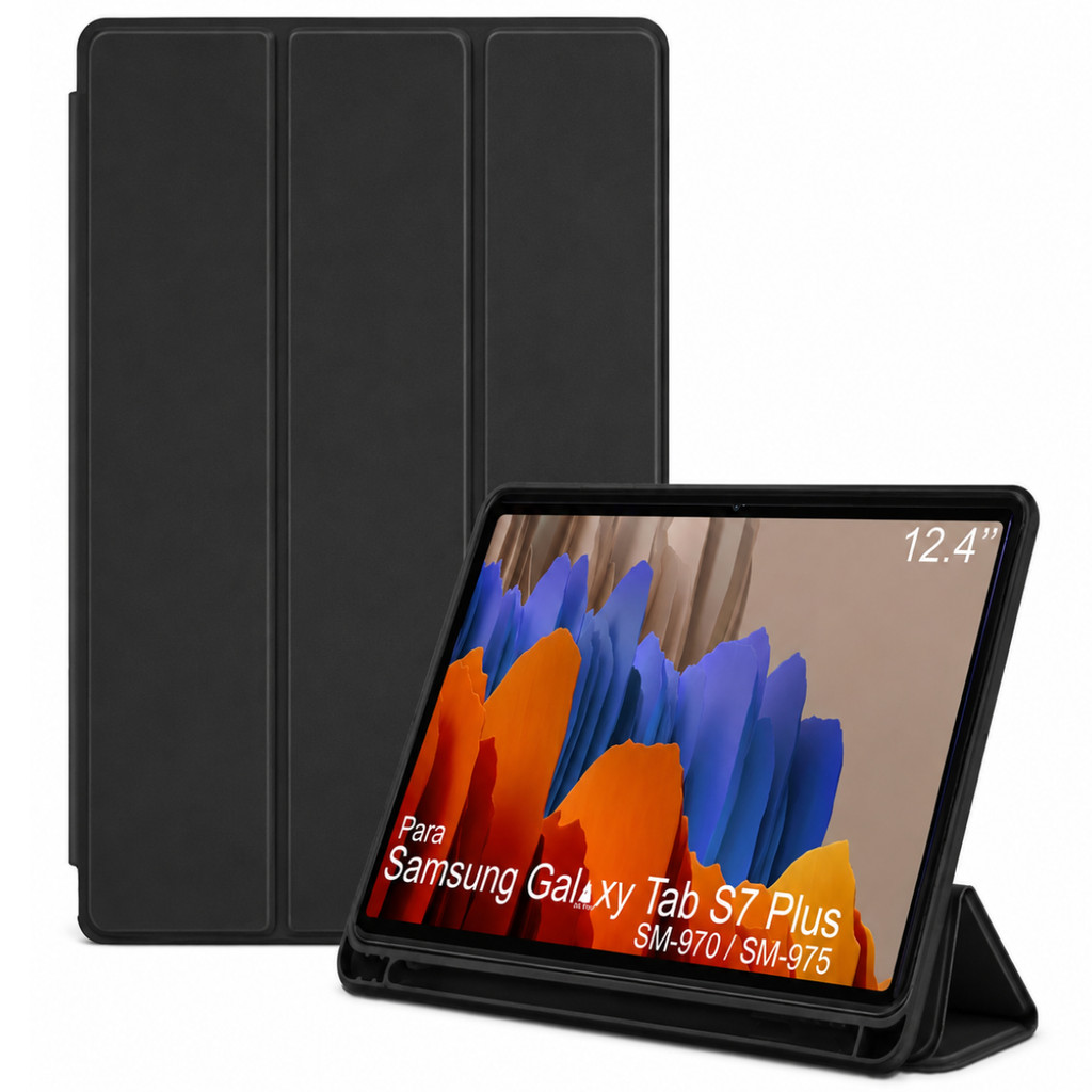 Capa Smart para Tablet Galaxy Tab S7 Plus Case Smart Função Slep com Suporte