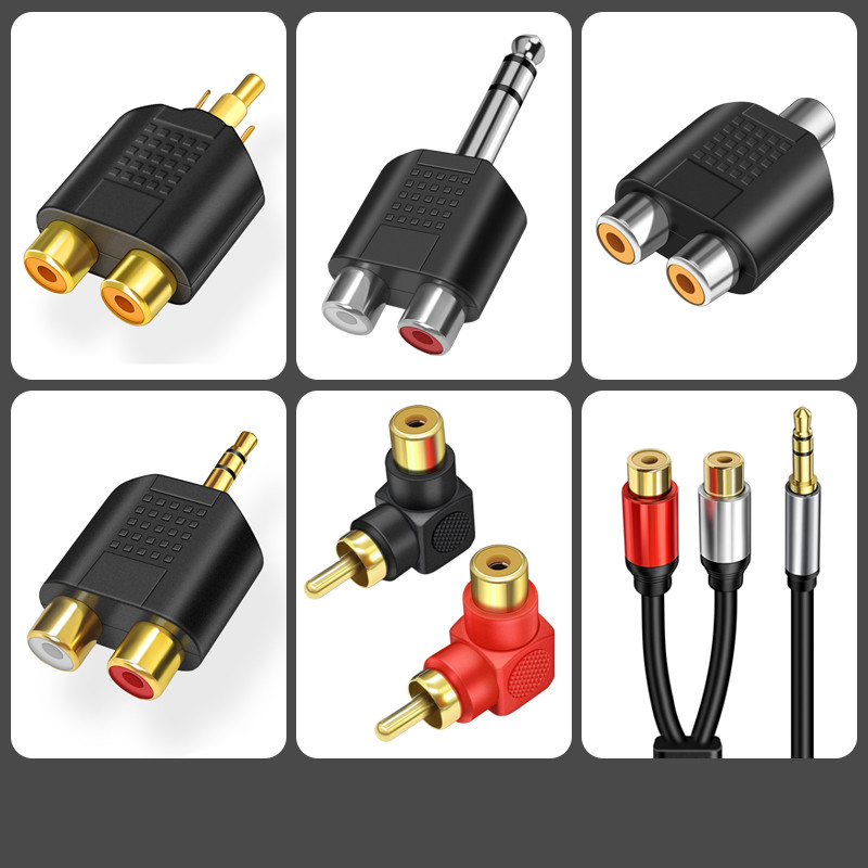 Cabo de áudio dois em um Adaptador de áudio Lotus Áudio RCA Cabo de conexão um para dois Extremidade de cabeça dupla Est