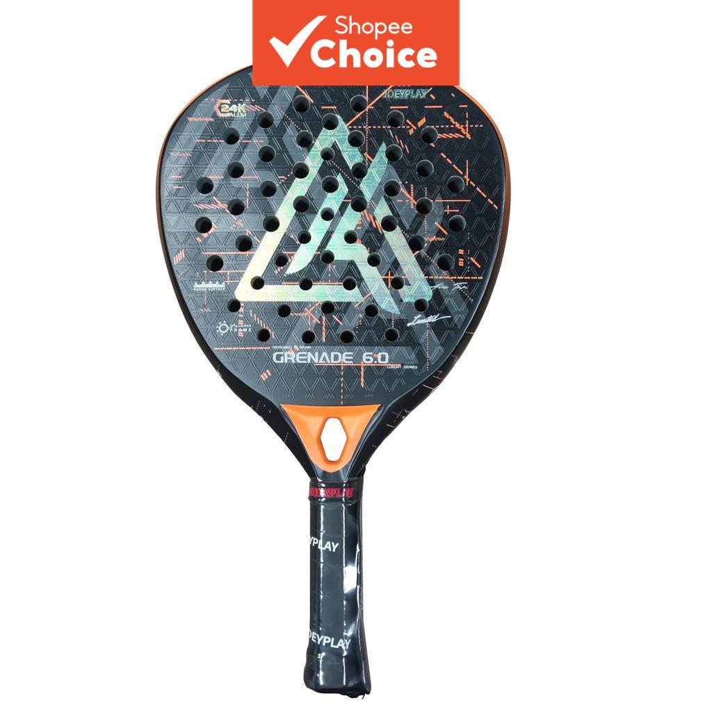 Raquete de Padel de Fibra de Carbono Aprovada pela FIP JoeyPlay – Profissional, Leve, Portátil, Textura 3D,