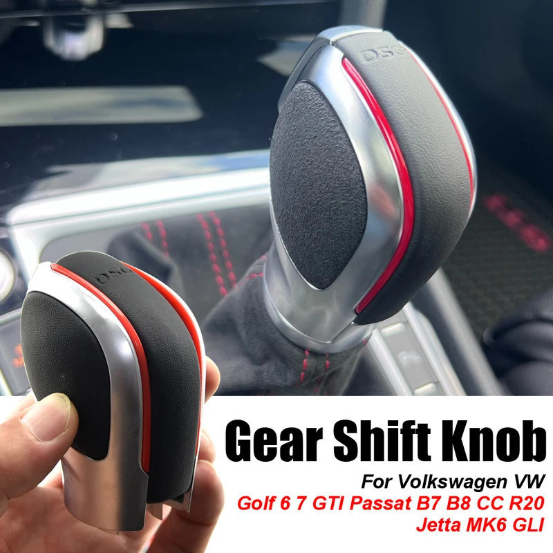 Manopla de Câmbio Automático para VW Golf 6 7 R GTI Passat B7 B8 CC R20 Jetta MK6 GLI, Acabamento Cromado/Mate, Estilo A