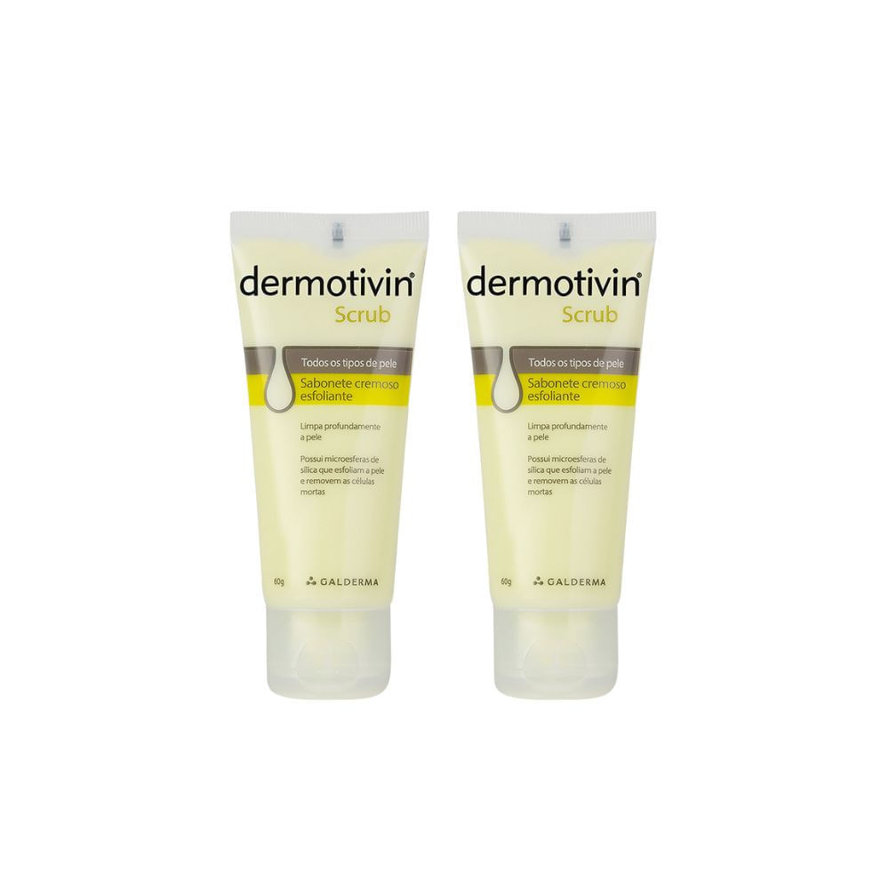 Kit 2 Dermotivin Scrub Sabonete Esfoliante Cremoso para Todos os Tipos de Pele 60g