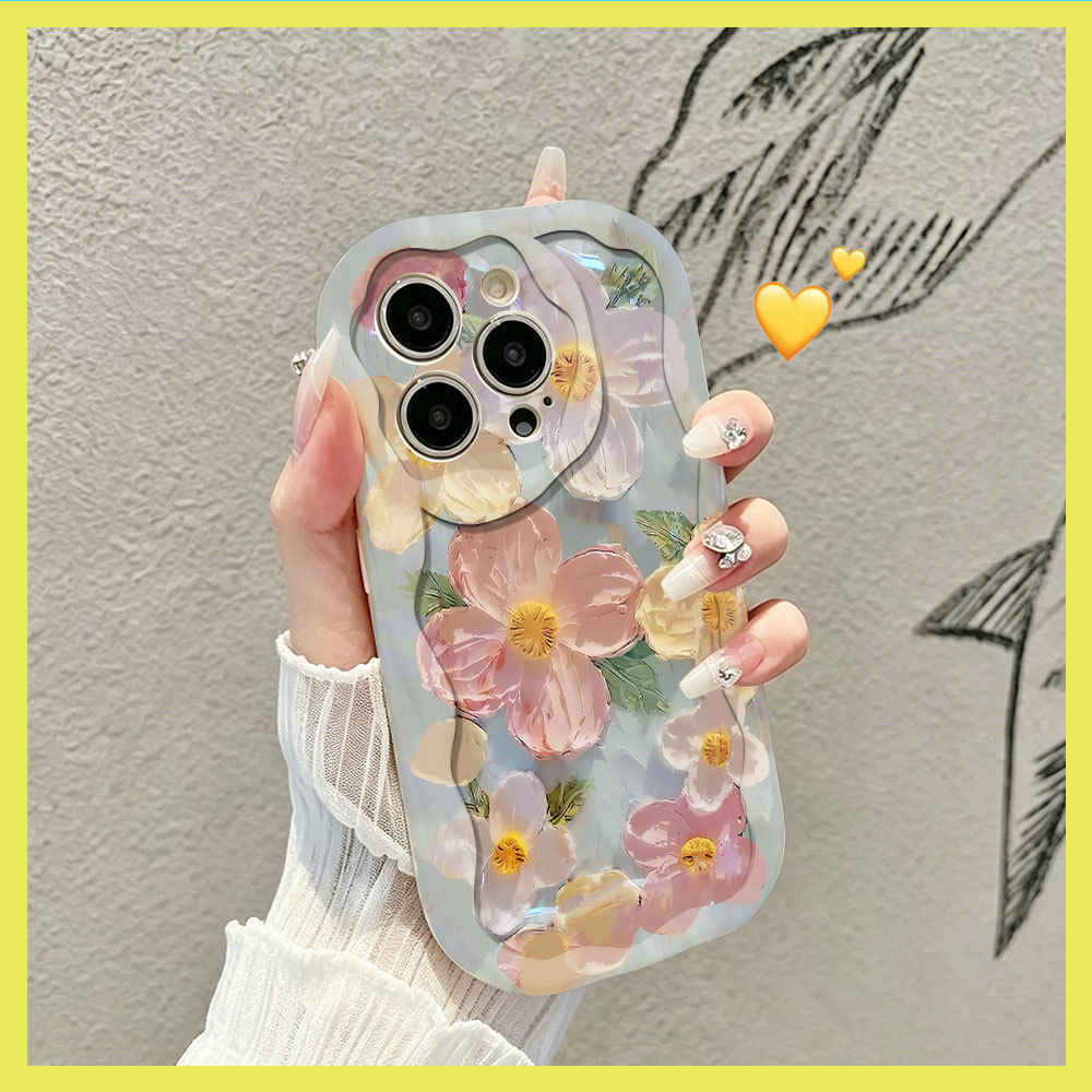 Flor em óleo Capa Capinha Para Samsung Galaxy A03 A04E A05 A06 A12 A13 A14 A15 A16 A23 Não Amarela Antiqueda