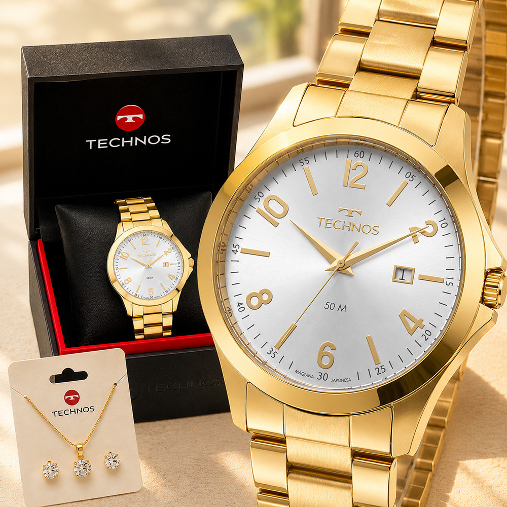 Relógio Technos Feminino Analógico Dourado 1 Ano De Garantia