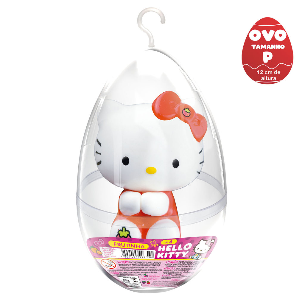 Agarradinho Hello Kitty Frutinhas Morango no Ovo Pequeno
