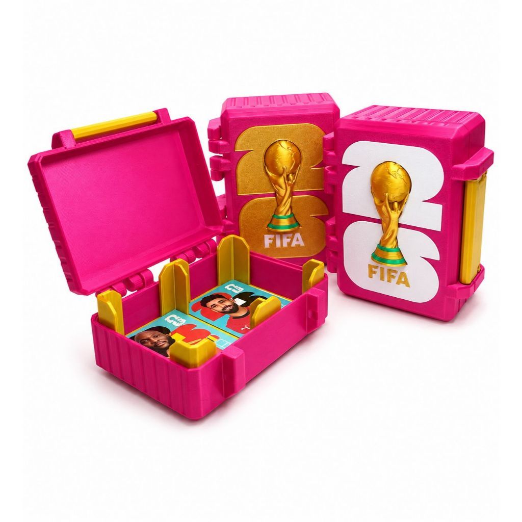 Maleta Porta Figurinha Copa Do Mundo 2026 Organizador Card Rosa