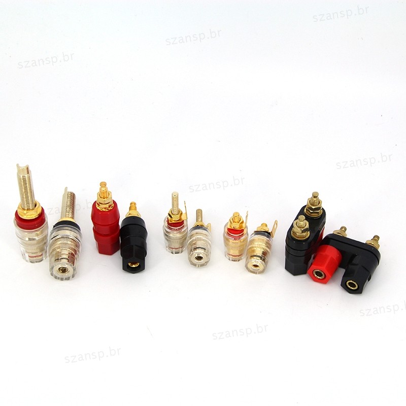 5 Tipos Vermelho Preto Terminal Amplificador Alto-Falante Latão Banhado A Ouro 4mm Banana jack Plug Tomada De Áudio Liga