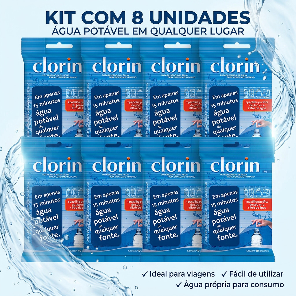 Kit 80 Pastilhas Purificadoras de Água para Consumo Humano - Clorin 1