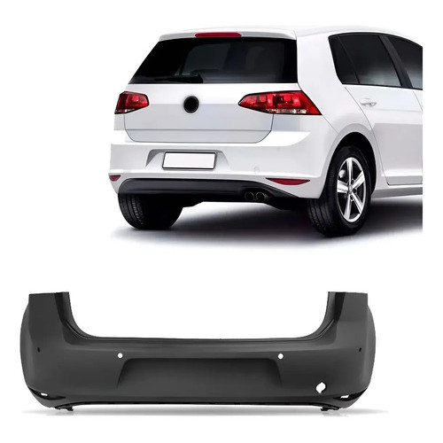 Parachoque Traseiro Golf Tsi Mk7 2014 15 16 17 C/furo Sensor