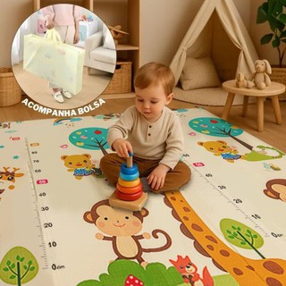 Tapete Bebê Tatame Infantil Dupla Face 2x1.8M | Antiderrapante, Macio e Fácil de Limpar