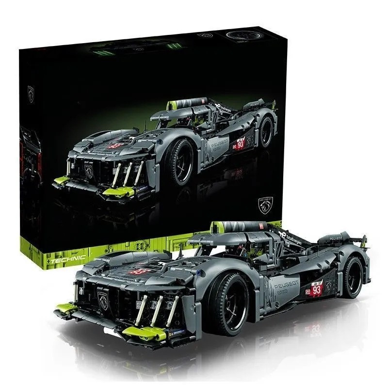 1800 pçs compatível Lego carro esportivo Peugeot 9X8 Le Man Super carro esportivo conjunto mecânico montado blocos de co