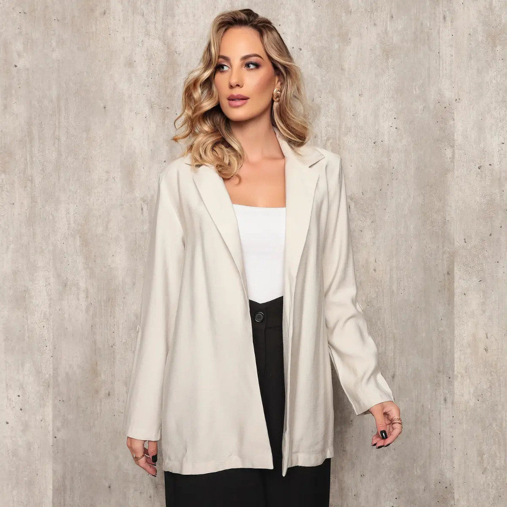 Imagem Blazer Viscose Toque Macio Elegante Social Caimento Perfeito