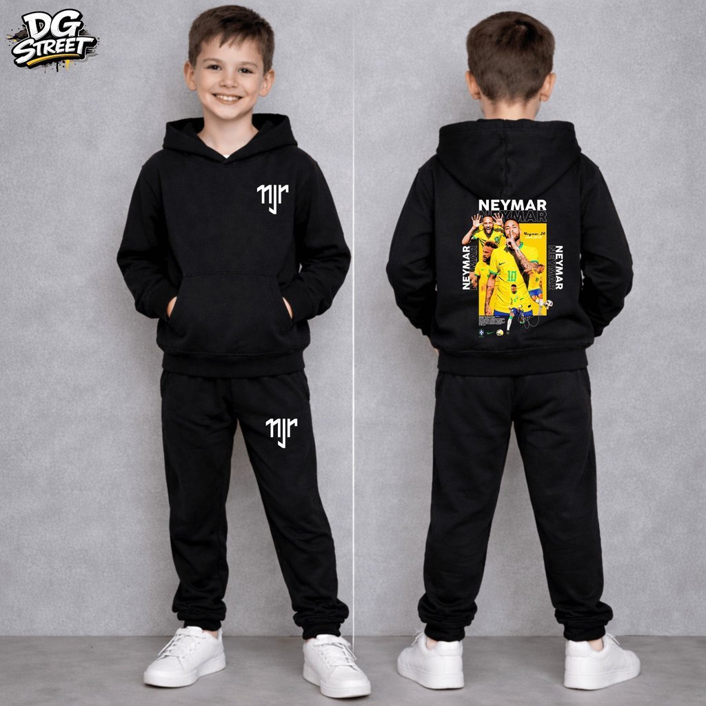 Conjunto Moletom Infantil Neymar Conjunto Inverno Canguru Menino Roupa Quentinha Estilosa Premium Brasil Seleção Copa