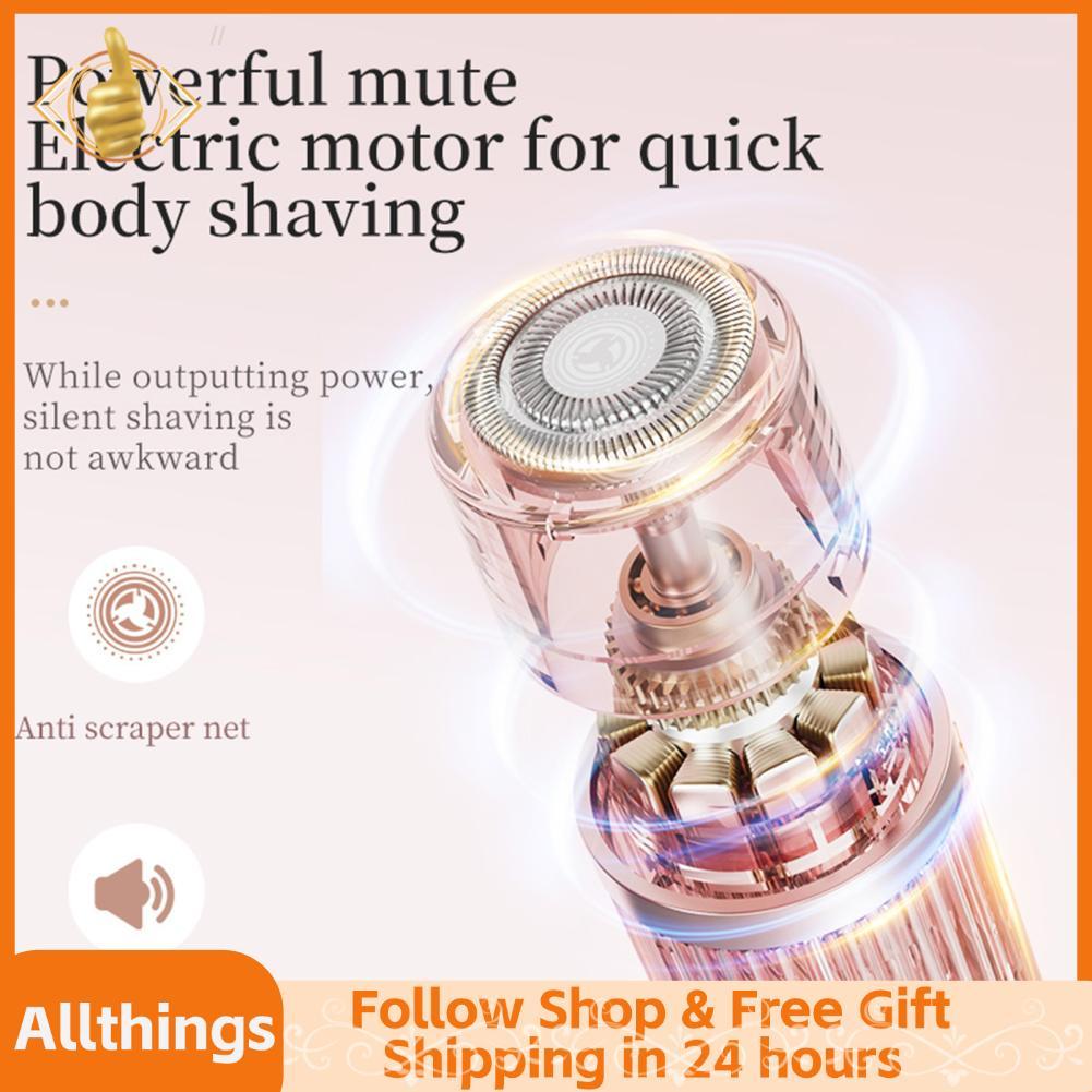 allthingss-br Barbeador elétrico de cabeça dupla Ymiko para mulheres Aparador de cabelo com bateria recarregável e