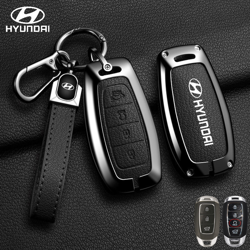 Capa para Chave de Carro Inteligente com Protetor de Botão e Corrente para Hyundai Accent Kona Local Elantra JVRZ