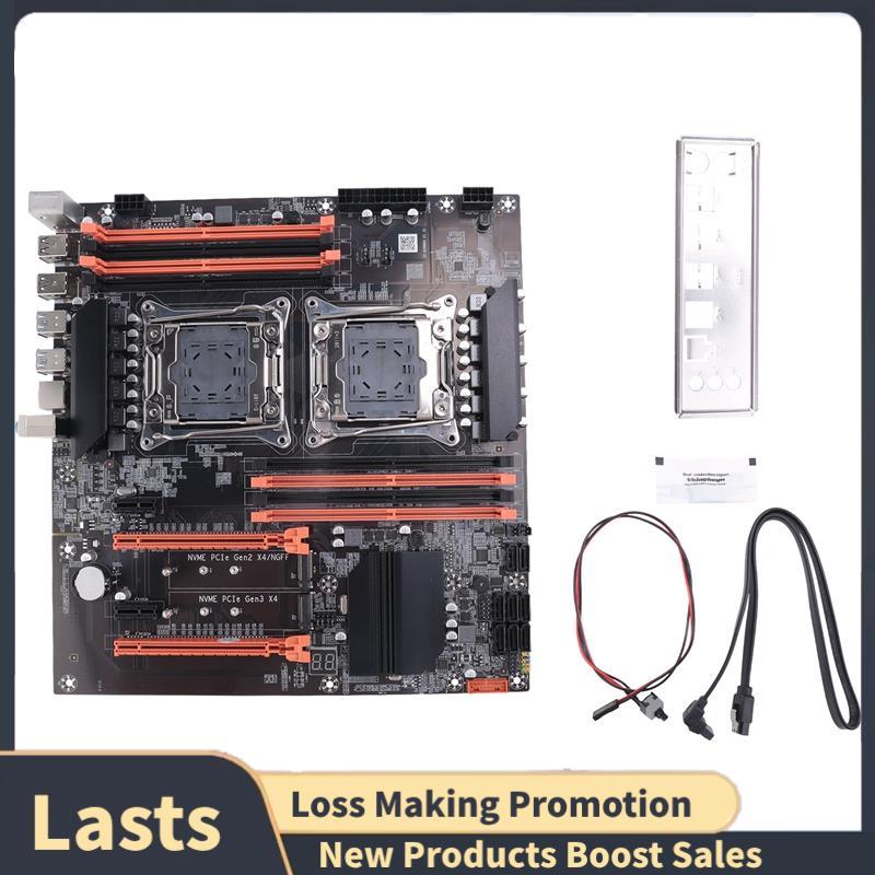 X99 Placa-Mãe Dupla CPU + Cabo SATA Interruptor + Defletor + Graxa Térmica LGA 2011 DDR4 Suporte 2011-V3