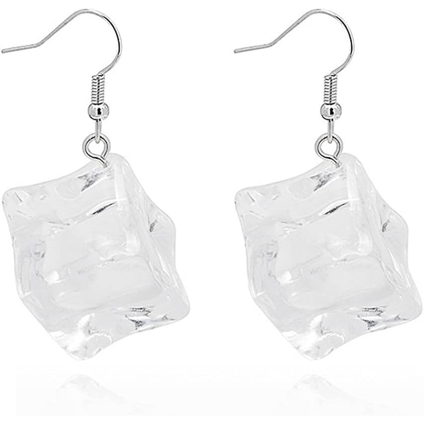 CHUNYANAN Brincos Pendentes Transparentes Geométricos Irregulares Criativos e Divertidos, Brincos de Gelo com Personalid