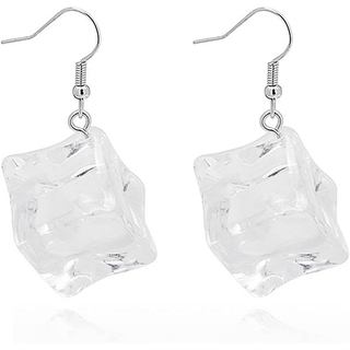 CHUNYANAN Brincos Pendentes Transparentes Geométricos Irregulares Criativos e Divertidos, Brincos de Gelo com Personalid