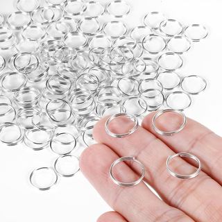 200 peças de argolas pequenas de 1/2" para chaveiros, argolas duplas de aço inoxidável para chaveiros, pequenas argolas 