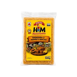 Rapadura c/ Mamão e  Abacaxi Mineirinha 500g - KIT C/ 02 UNIDADES