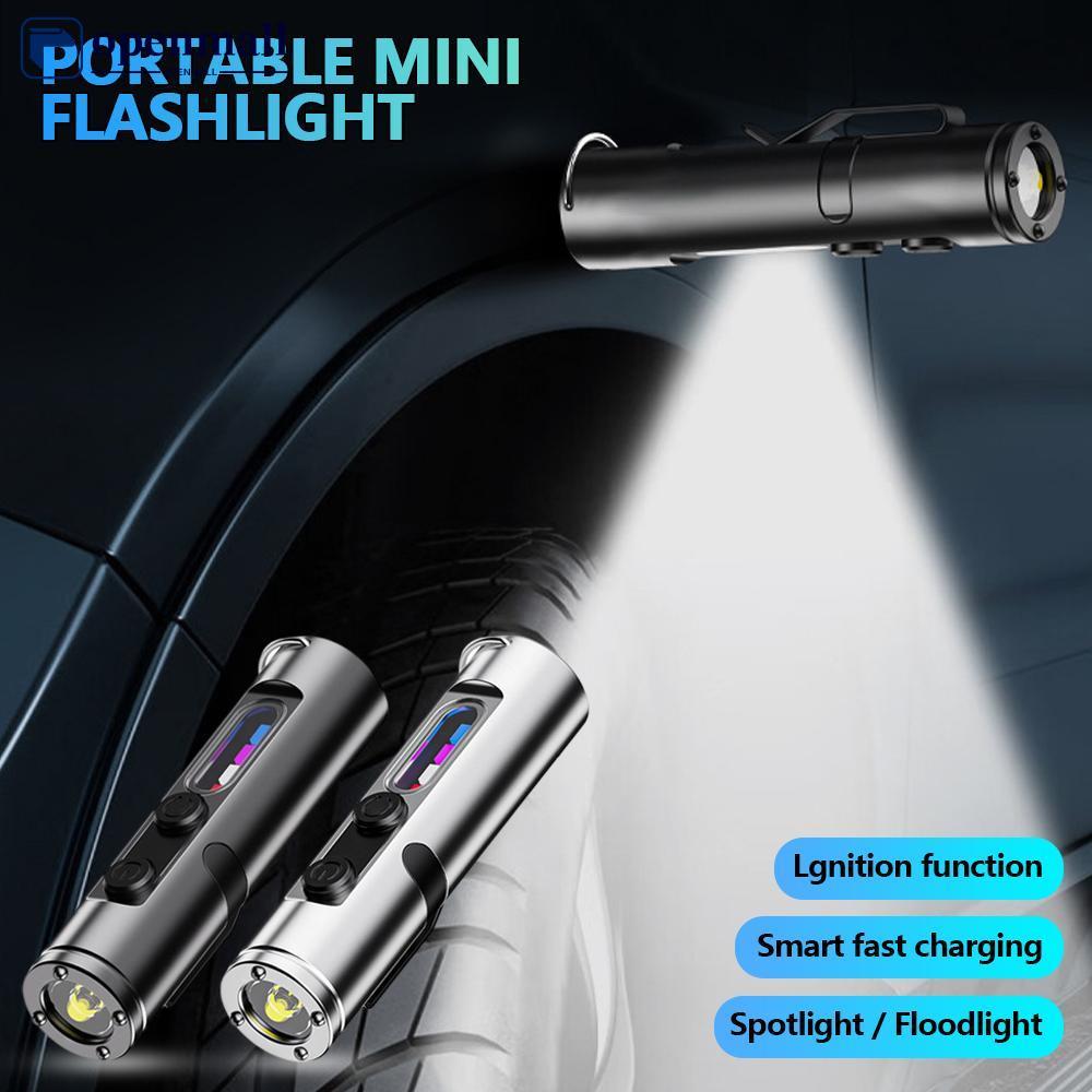 OMALL Mini Bolso Caminhadas Camping Luz Forte Lanterna LED Chaveiro Magnético Lâmpada À Prova D'água Tipo-C Tampa De Car