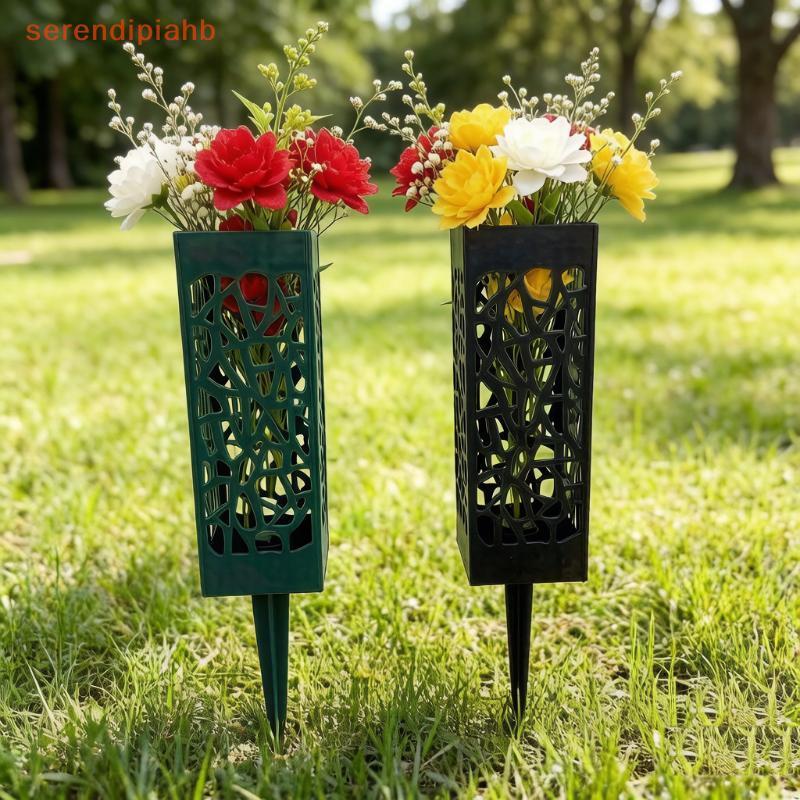 [serendipiahb] Conjunto De Vaso De Flores De Cemitério 1 2 4 Unidades Memorial Suporte Para Sepultura Ao Ar Livre Plásti