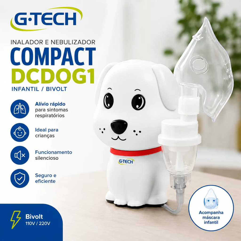 Inalador E Nebulizador G-tech Compact Dcdog1 Infantil Bivolt