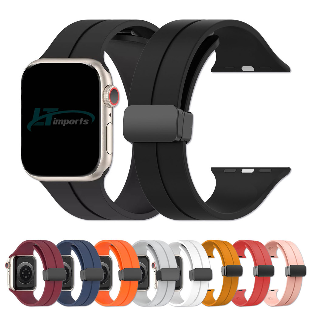 Pulseira Silicone Fecho Magnetico Preto LTIMPORTS para Apple Watch 42mm Series 1