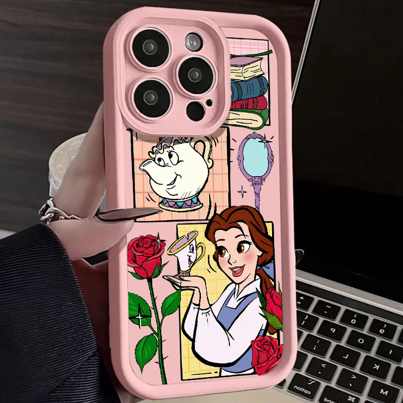 Capinha capa Bela, do filme A Bela e a Fera da Disney para iPhone 15 14 13 12 11 X XS XR 8 11 12 14 16 Pro Max Plus case