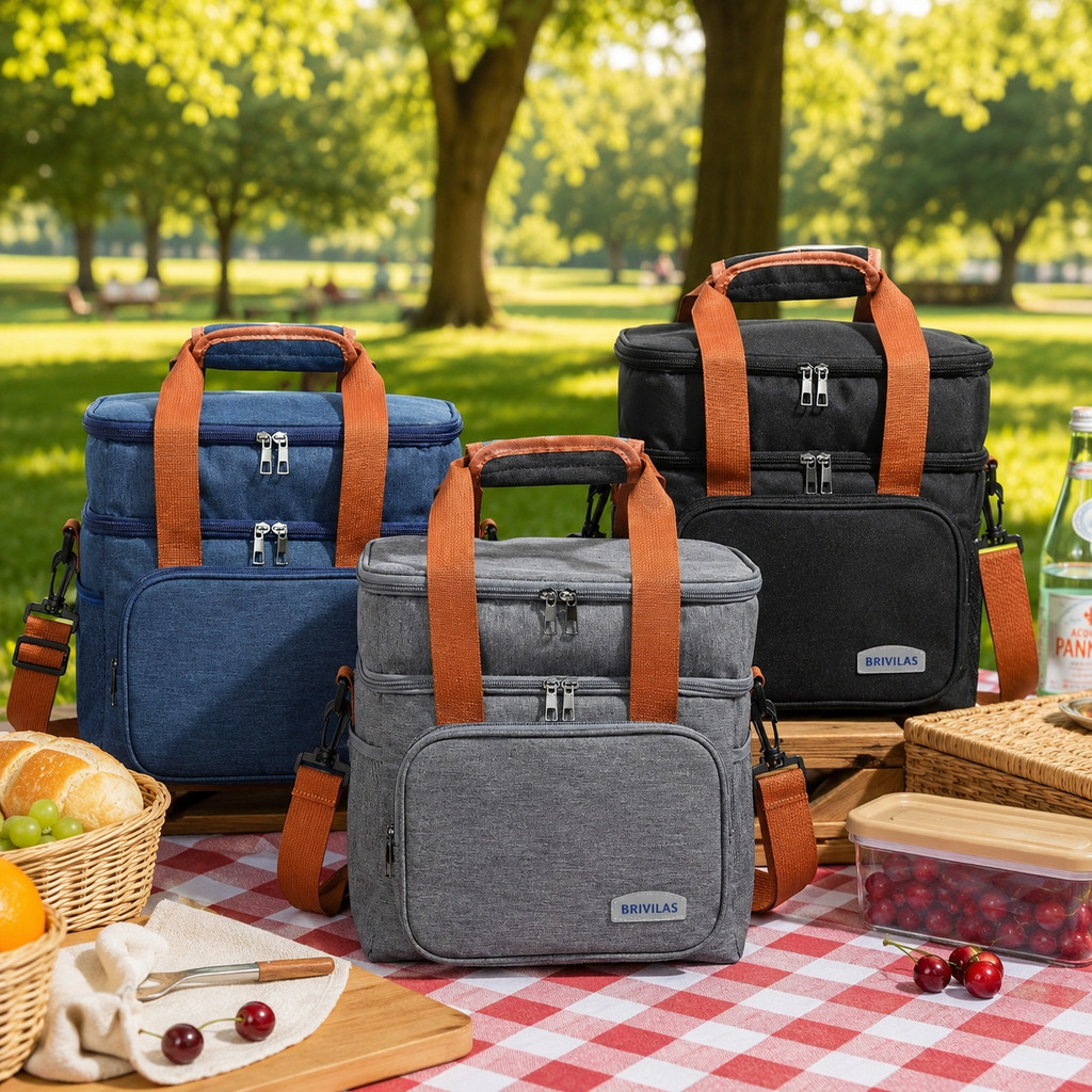 Bolsa Térmica Capa Dupla Tipo Lancheira Mochila com Grande Capacidade Viagens Piquenique