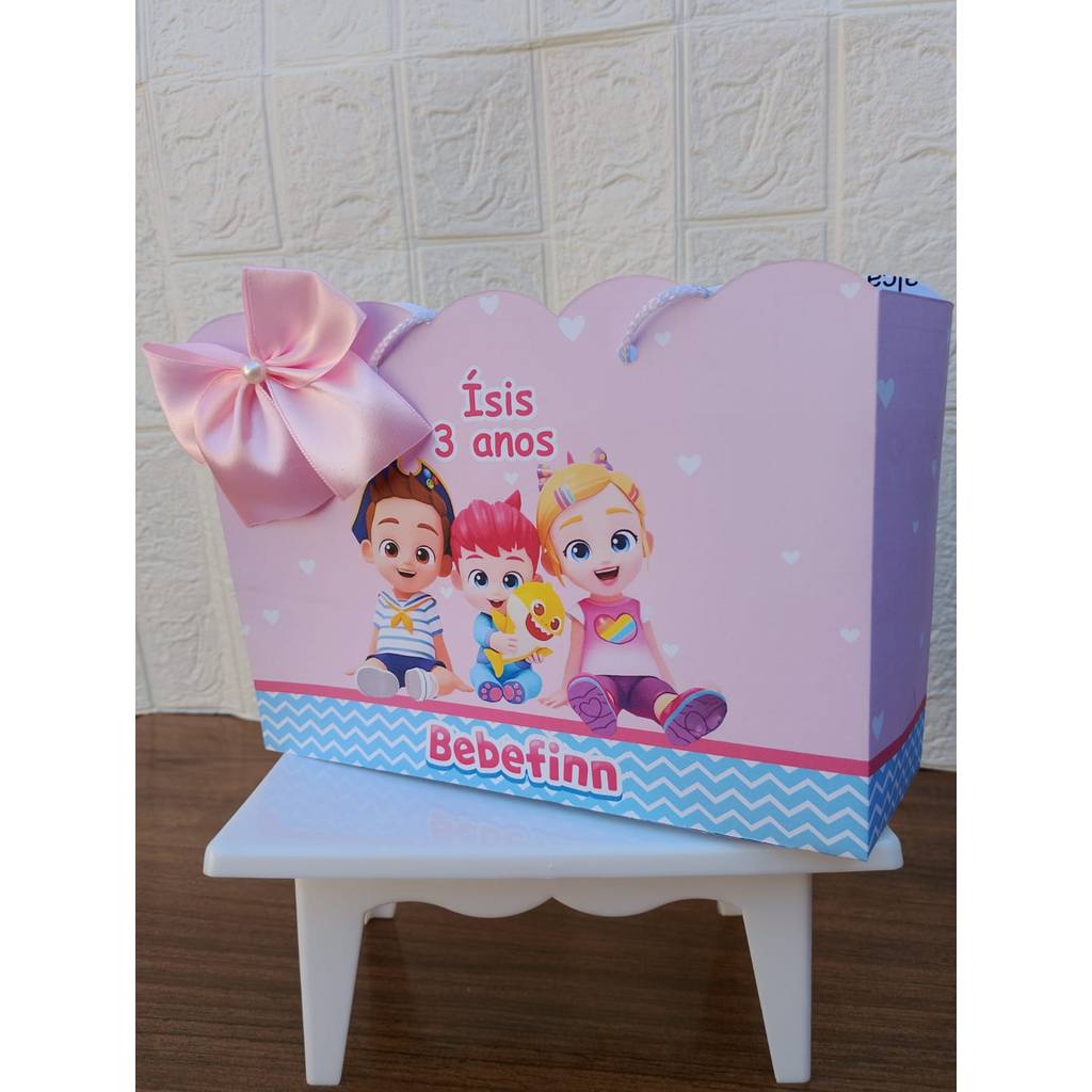 MONTE EM CASA - Sacolinha Surpresa Personalizada  BEBEFINN MENINA - Lembrancinha para festa