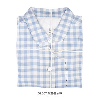 MUJI Roupas de Vida Pijamas Loungewear Algodão Puro Fio Duplo Respirável Macio Confortável Xadrez Loungewear Simples Atm