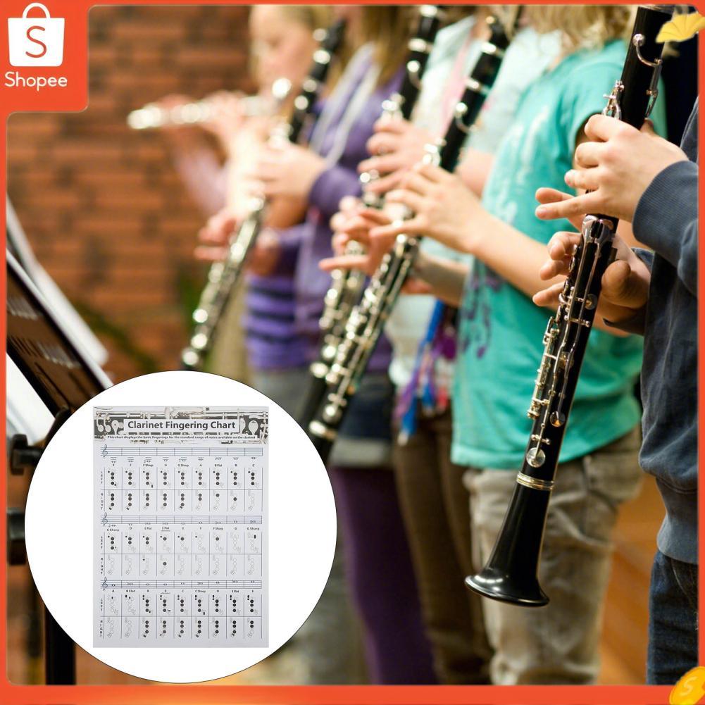 Hap Cartaz de acordes de clarinete para treinamento de gráfico de dedilhado de clarinete Hap para sala de banda para