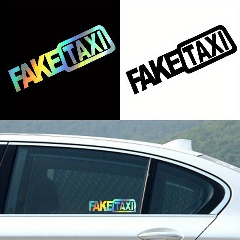 Adesivo engraçado de táxi falso, 20x5,6cm, adequado para modelos Ford e Volkswagen.