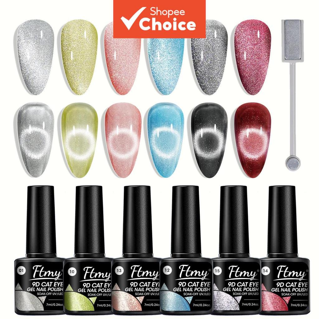 Conjunto de esmalte de gel olho de gato magnético FTMY, conjunto de manicure de esmalte de gel olho de gato UV/LED