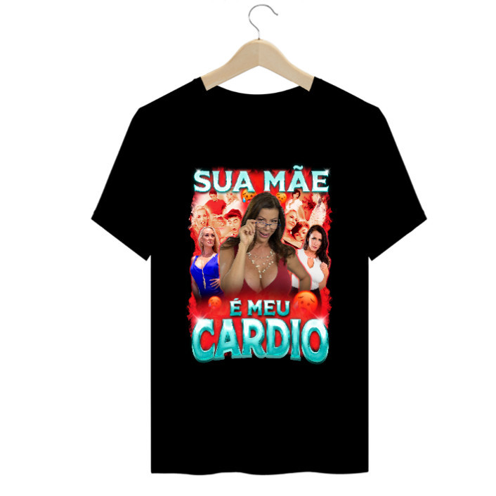 Camiseta estampada premium em puro algodão Camiseta camisa Academia Sua mãe é meu cardio