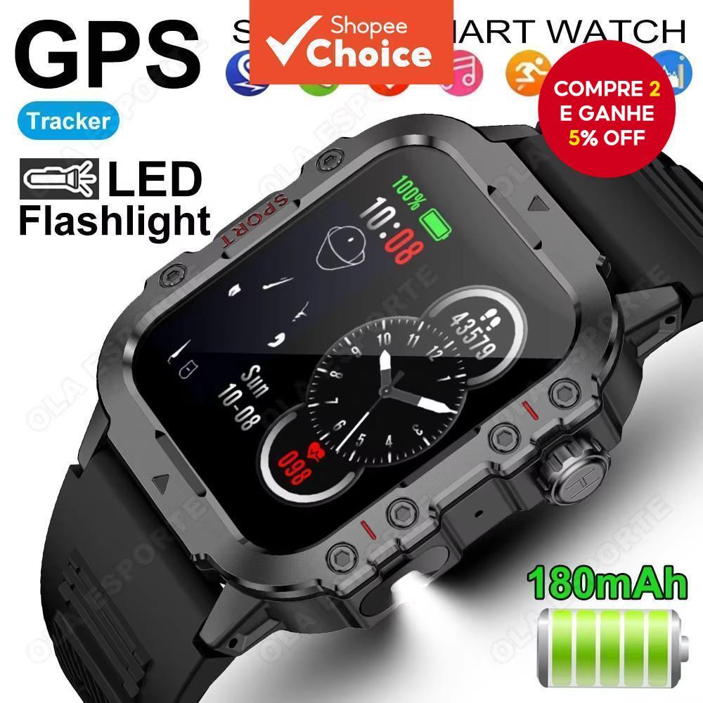 Smartwatch Relógio Inteligente Esportivo 1.44 " Tela HD Chamada Sem Fio GPS Lanterna LED