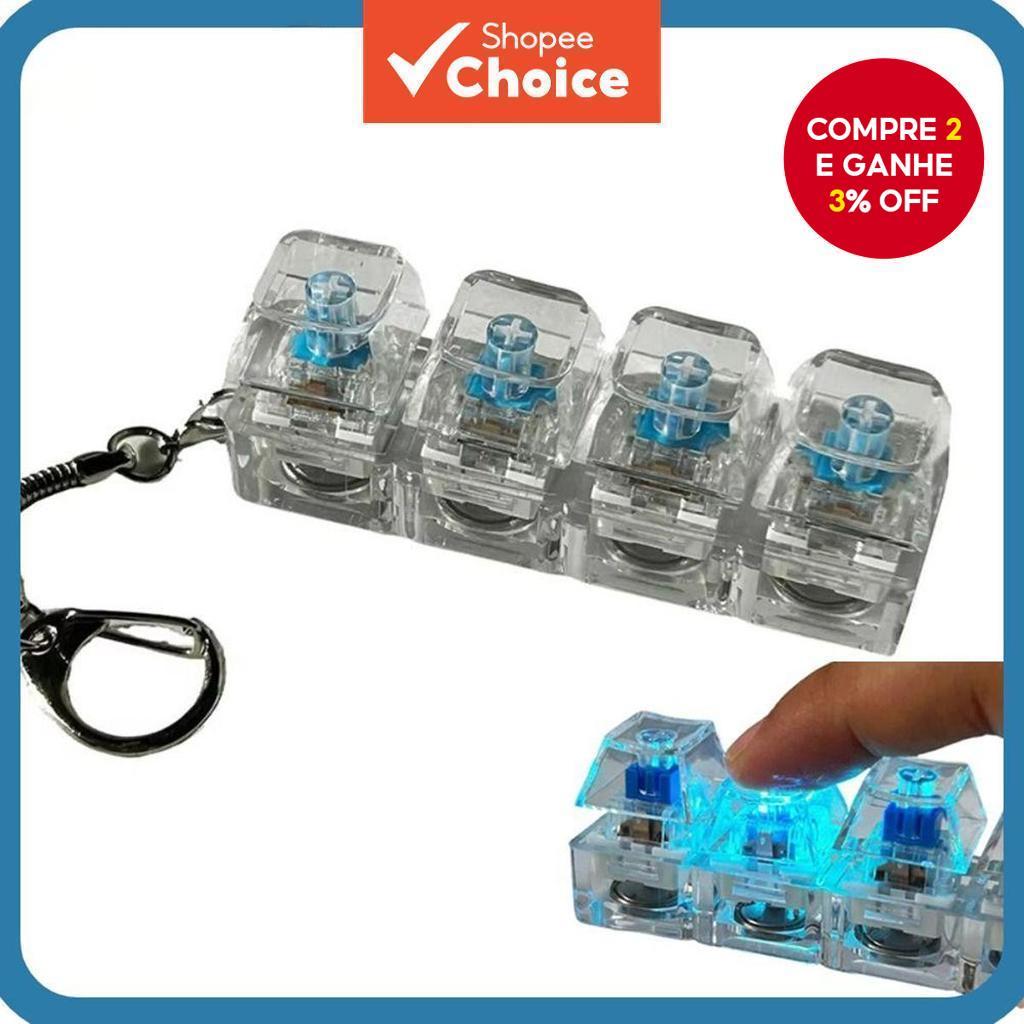 Fidget Spinner Chaveiro com Teclado de 4 Teclas, Alívio do
