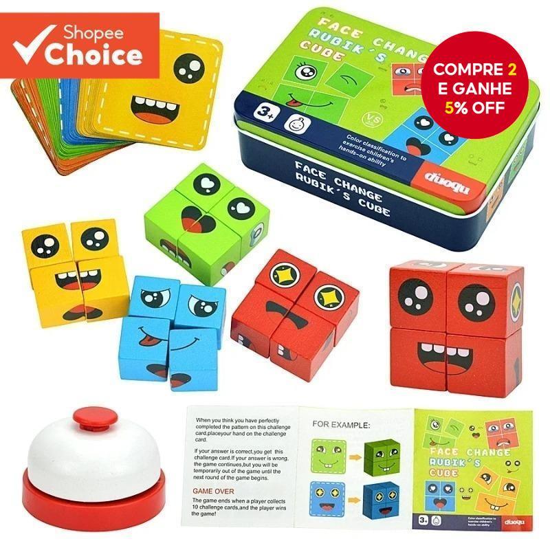 Blocos De Mudança De Emoção Infantil-Brinquedo De Expressão Facial Para Crianças , Jogo Educacional Montessori , Present