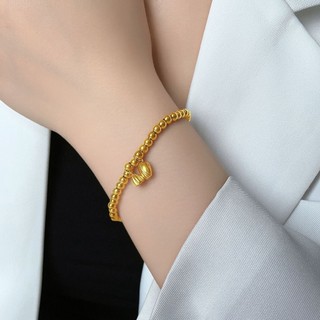 Método antigo herança pulseira de ouro imitação ouro lótus Pom pulseira feminina dois mundos feliz pulseira de ouro liso
