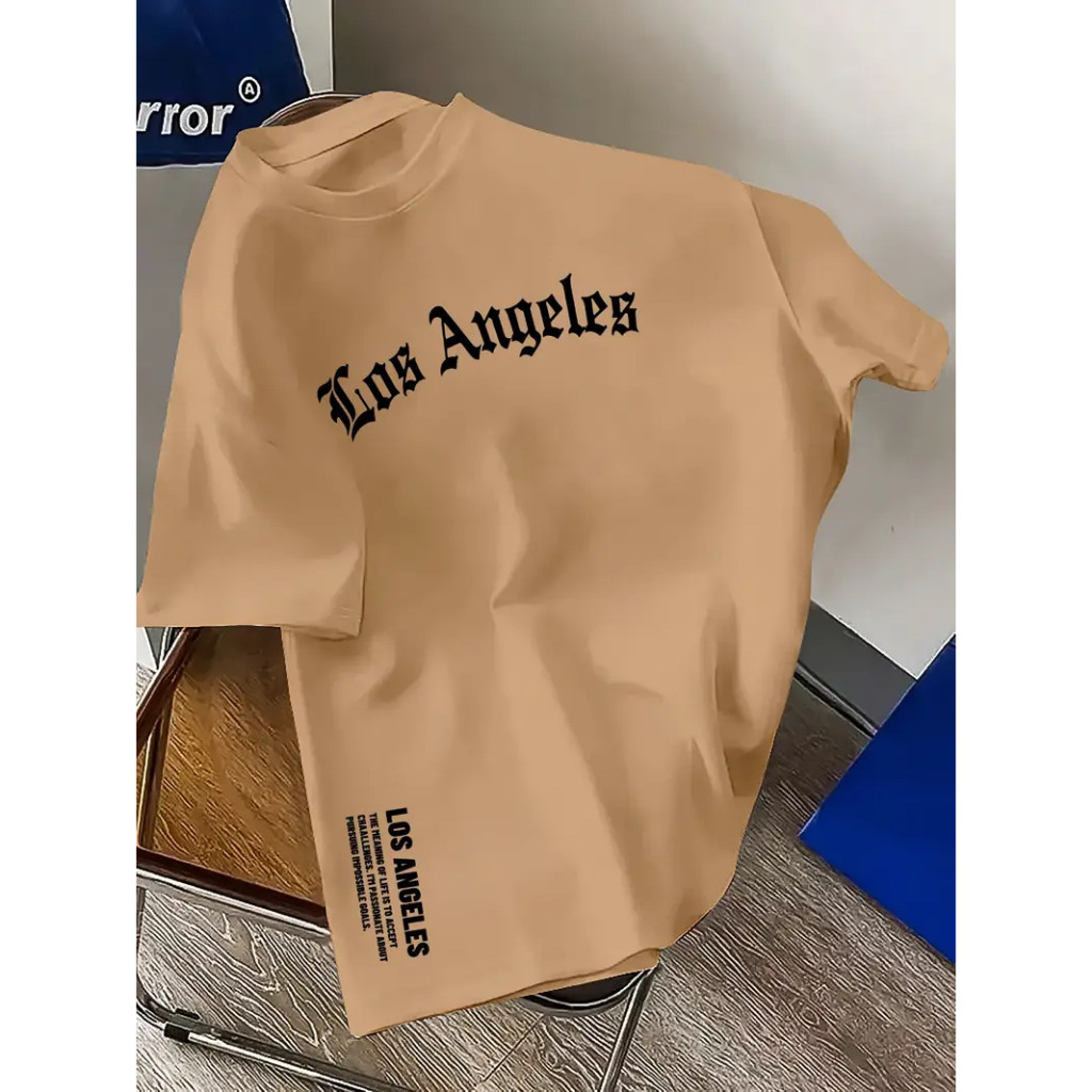 Camiseta Masculina Los Angeles 100% Algodão Estampada Premium Casual Manga Curta Confortável Camisa Masculina Streetwear