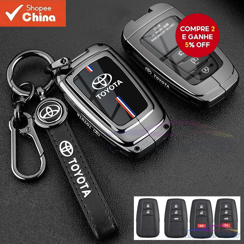 Capa de Chave de Carro em Liga de Zinco para Toyota Altis GR Chr Corolla Cross 2025 Rav4 2020 Prius Camry C-Hr Rav4 Land