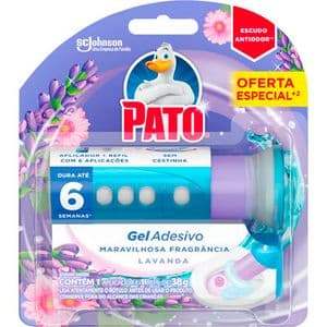 Desodorizador Sanitário Pato Gel Adesivo Lavanda Refil 6 Discos Aparelho Grátis