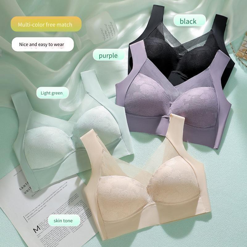 Lace Sem Costura Beleza De Volta Sutiã Mulheres Colete Sem Fio Bralette Fixo Copo Empurrar Para Cima Elevador Anti Sag S