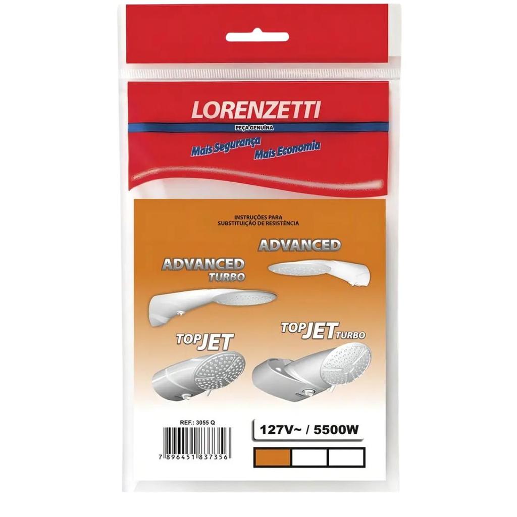 Resistência Chuveiro Lorenzetti Advanced e Top Jet