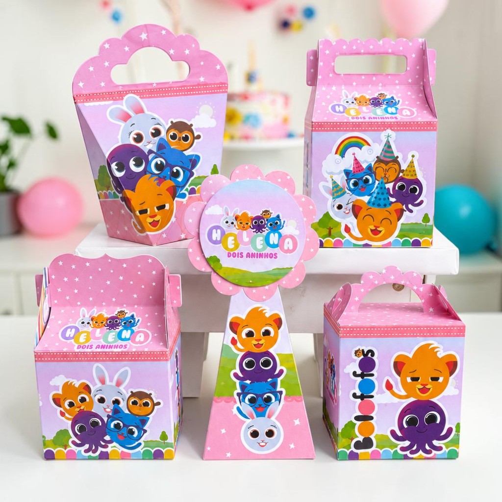 Personalizados BOLOFOFOS MENINA ROSA (PEGUE E MONTE) - kit festa - lembrancinha - aniversario - caixinhas personalizadas