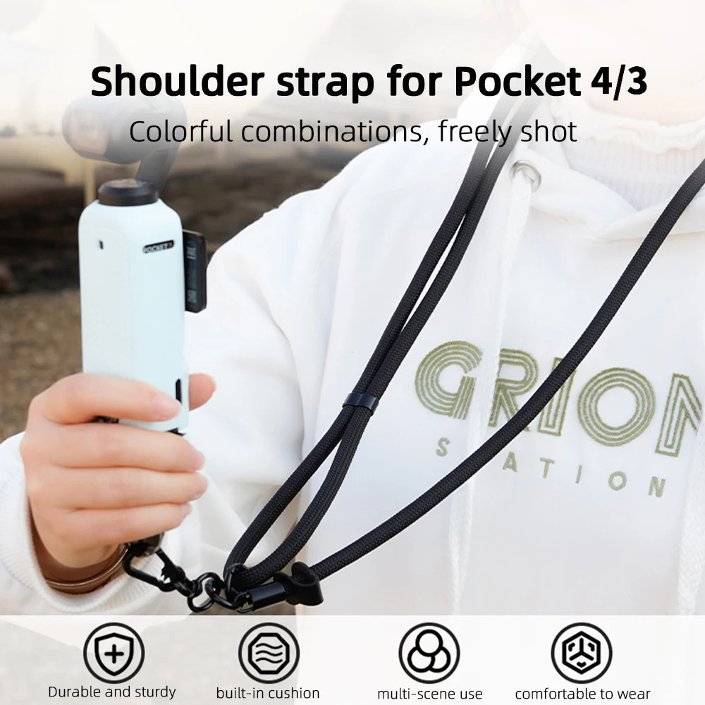 Alça de Pescoço Ajustável POCKET 4/3, Alça Longa Personalizada, Alça de Ombro Estilosa, adequada para acessórios de câme