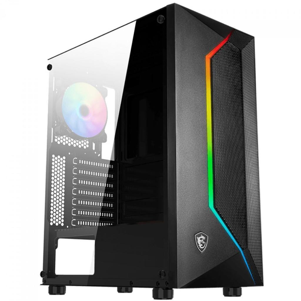 Gabinete Gamer MSI MAG Vampiric 100R, Mid Tower, Vidro Temperado, ATX, ARGB, Com 2 Fans, Preto, 306-7G07R25-809