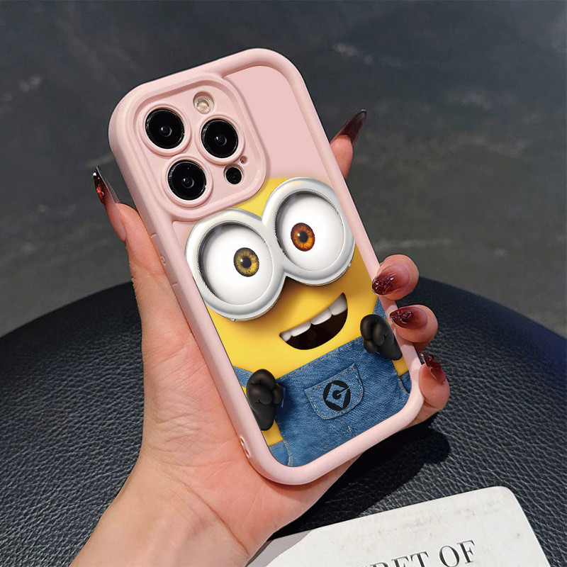 Capinha minions fofo para iPhone 11 12 13 x xr xs max 14 15 16 17 pro max 8 14 16 Plus capa silicone